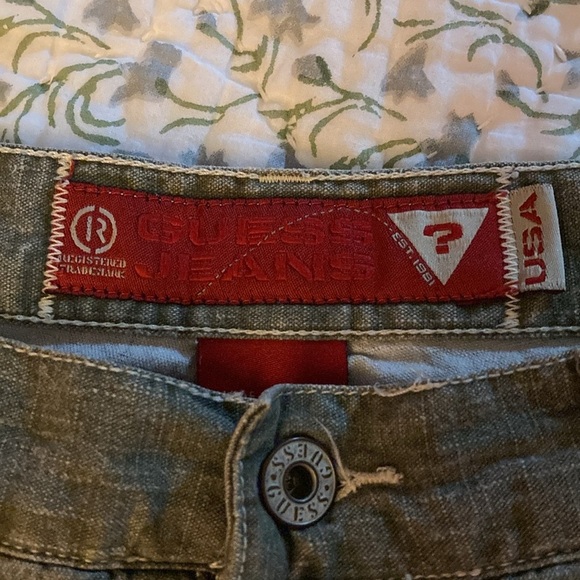 Guess vintage green carpenter jeans. Wide Leg and cropped. Size 29 - Picture 5 of 11